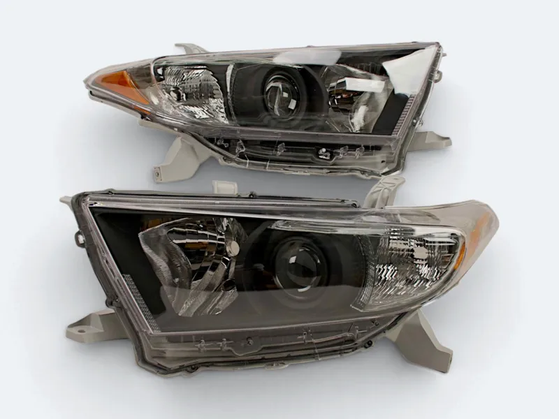 Фары Toyota Highlander, XU50, 2010 - 2013 темные